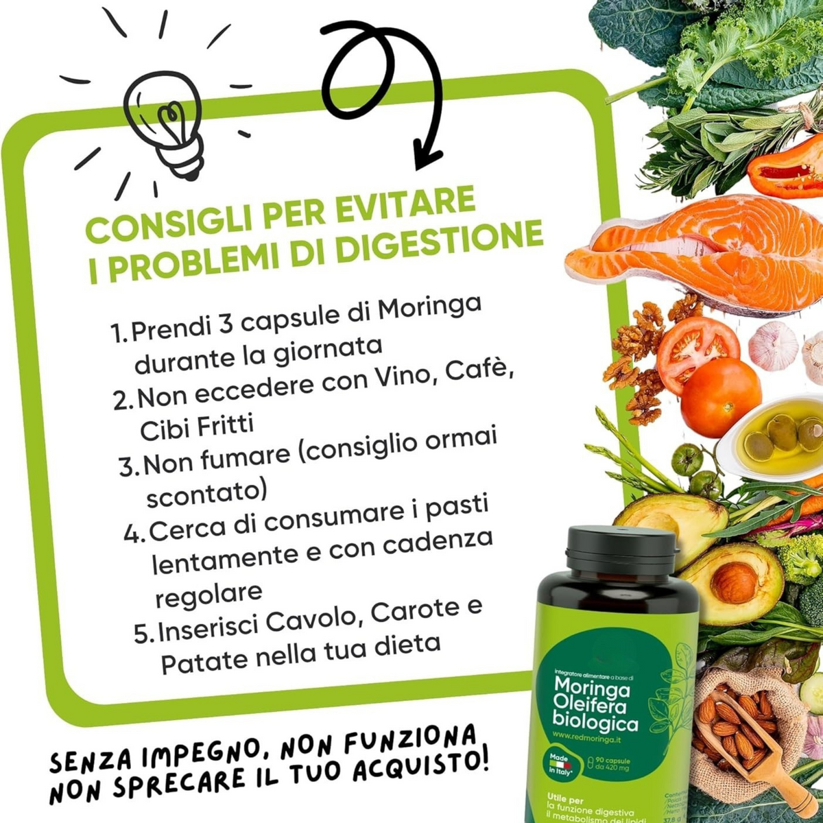 Moringa Oleifera BIO Organic - Integratore in capsule