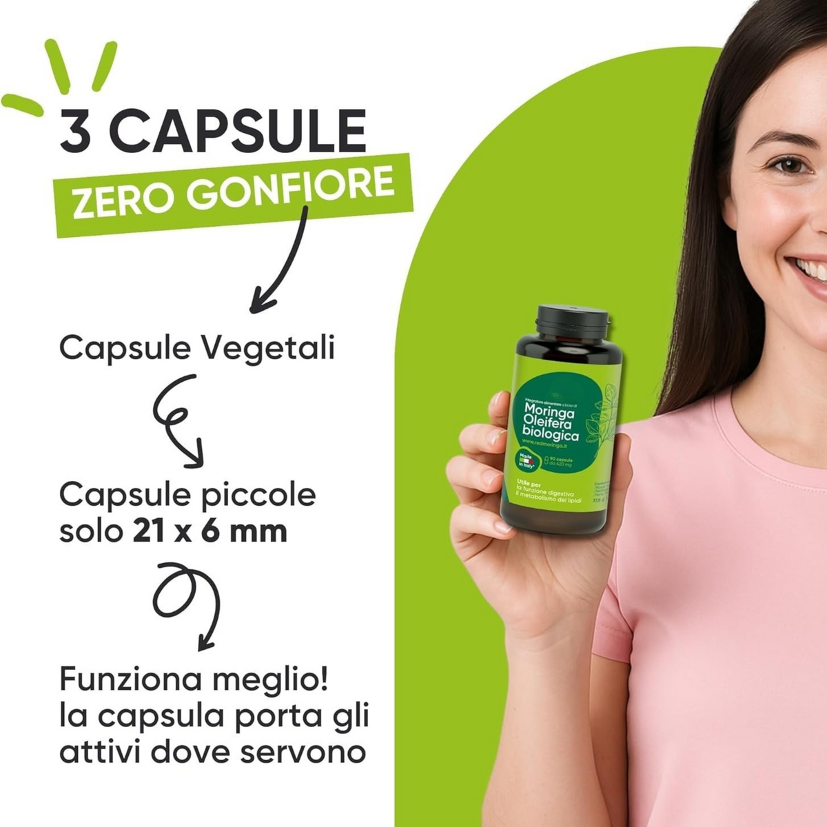 Moringa Oleifera BIO Organic - Integratore in capsule